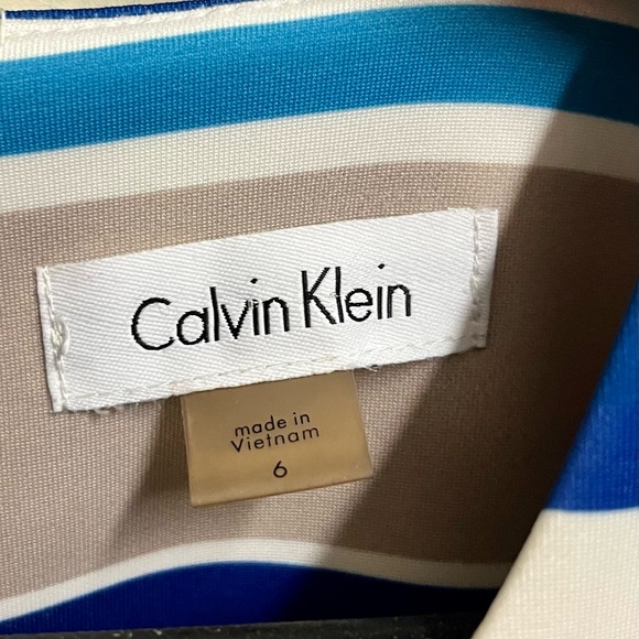 Calvin Klein blue and beige dress - Picture 3 of 5